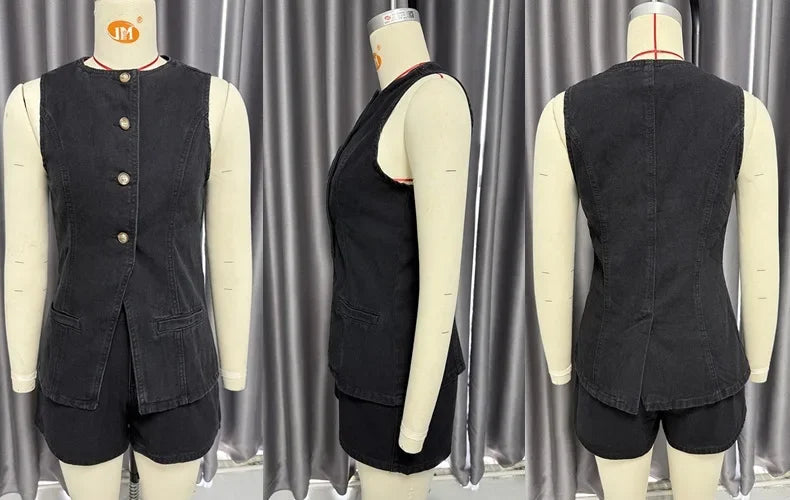 Sunset Chic Sleeveless Suit Set