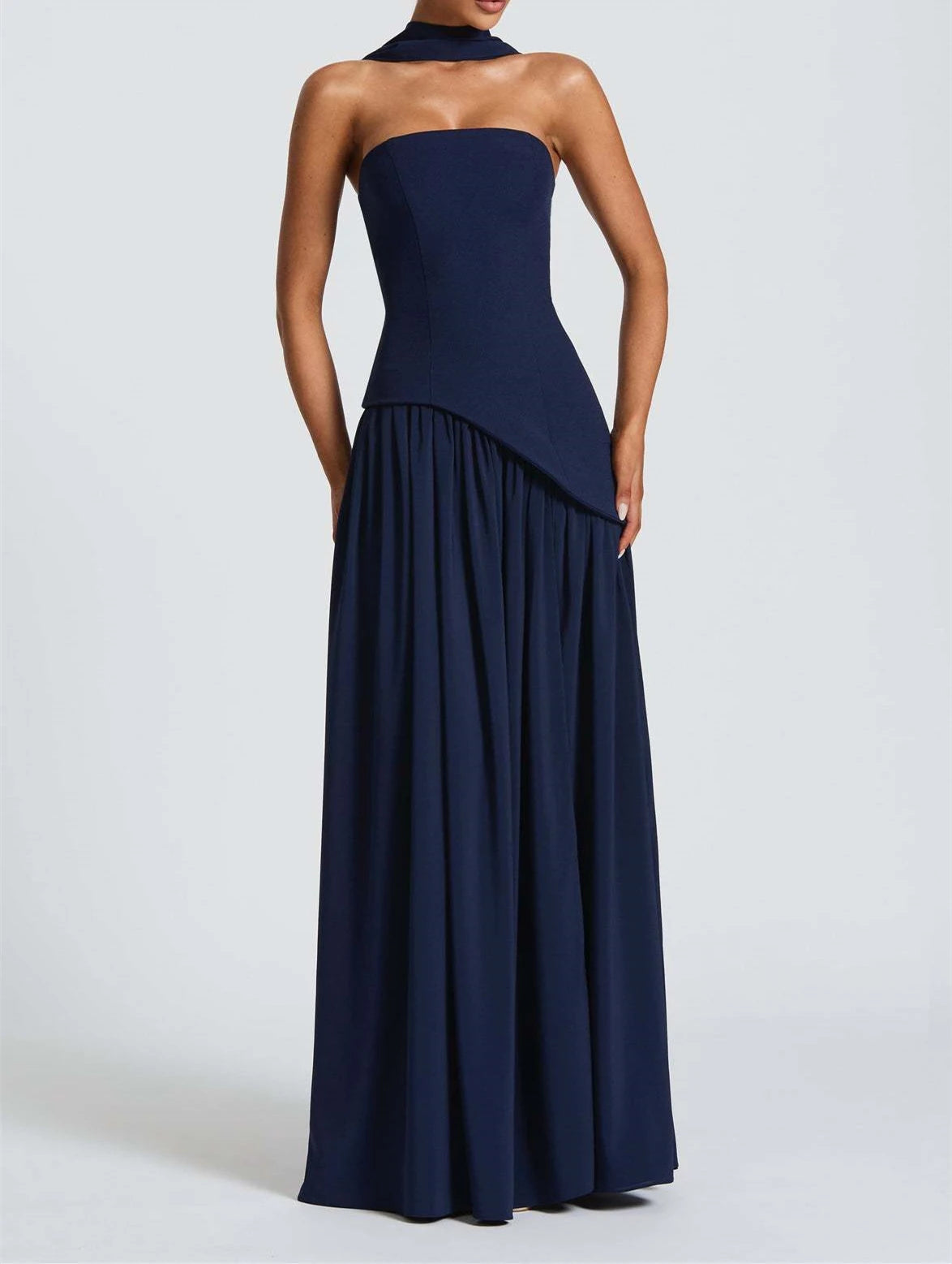 Midnight Charm Strapless Party Dress