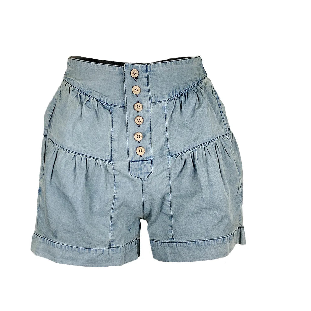 Elegant High Waist Denim Shorts