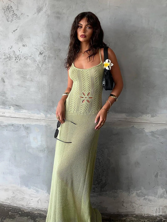 Mesh Knit Bikini Cover-Up Dress