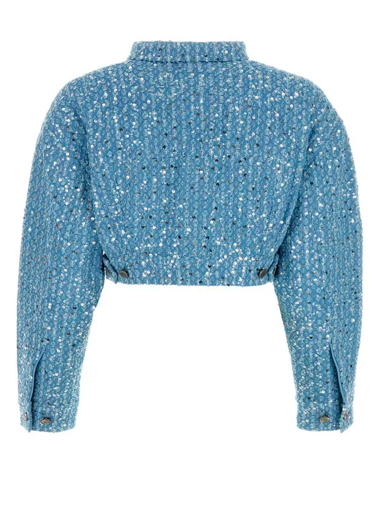 Glimmer Edge Sequin Denim Set
