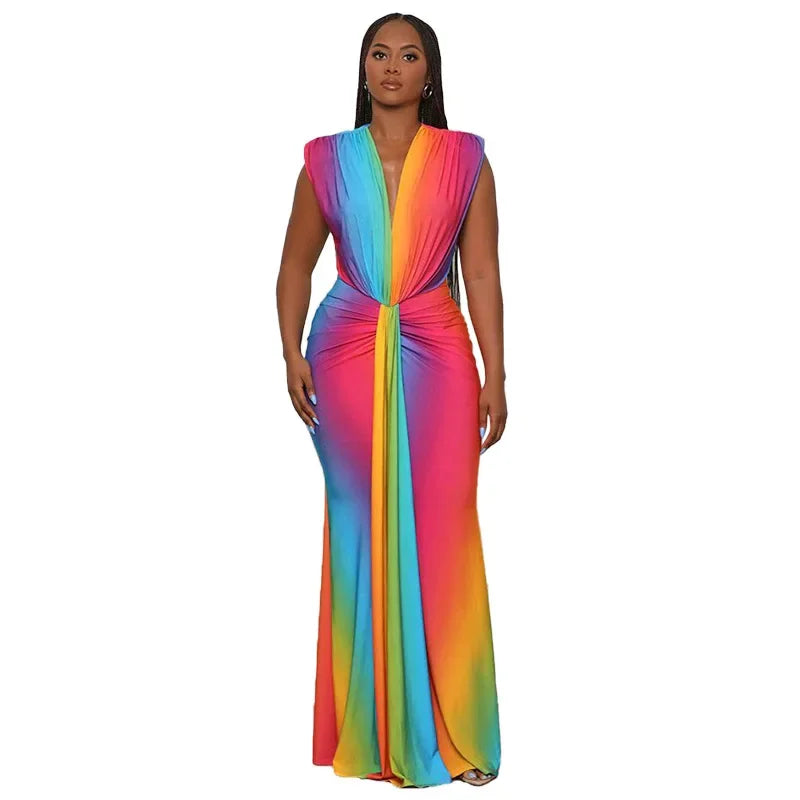 Spring Luxe V-Neck Ruffle Dress