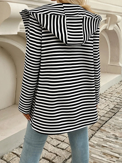 Sweet Aura Striped Hooded Cardigan