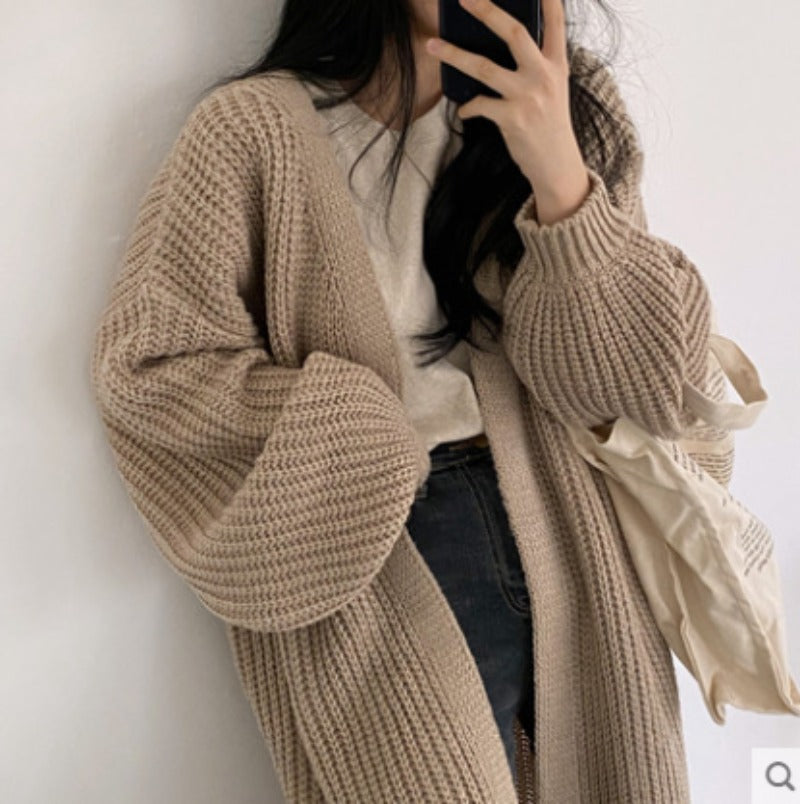 Vintage Cozy Long Knit Cardigan
