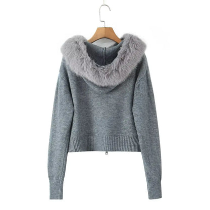 Women’s Faux Fur Zip Cardigan