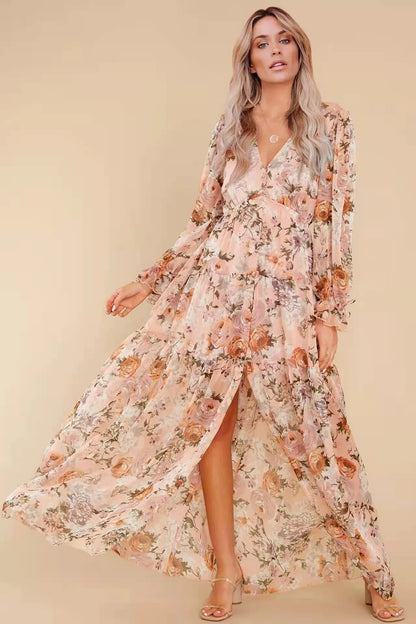 Luxury Vintage Print Prom Dress