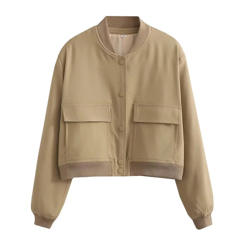 Cropped Bomber Aviator Jacket Women