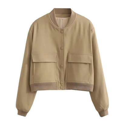 Cropped Bomber Aviator Jacket Women