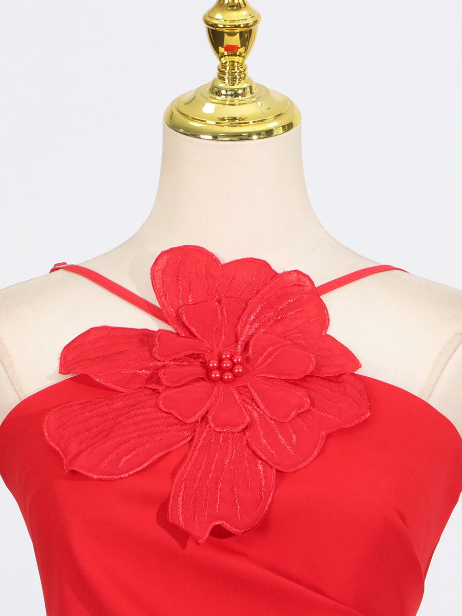 Petal Grace 3D Floral Midi Dress