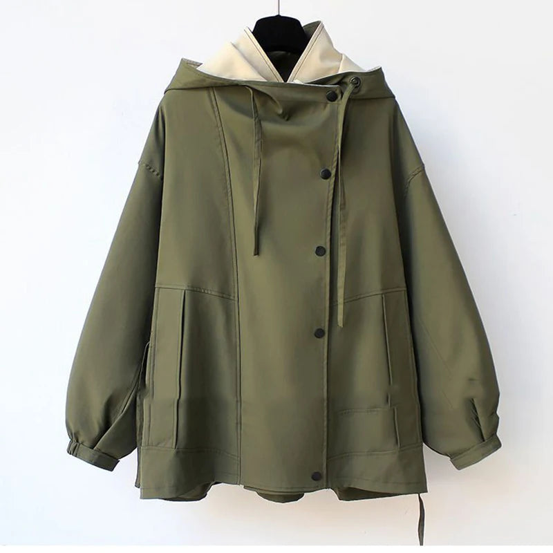 Breeze Flow Zipper Trench Coat