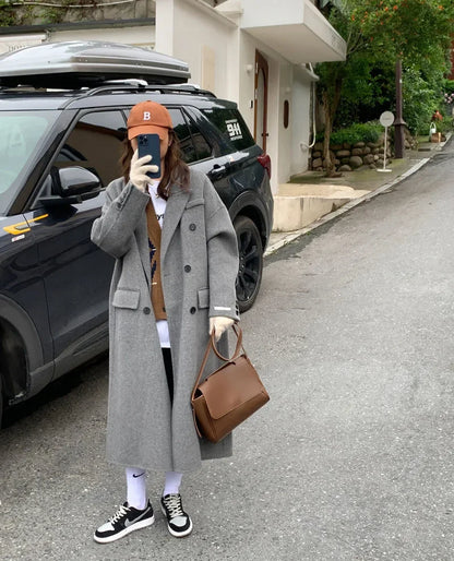 Double-Breasted Woolen Coat