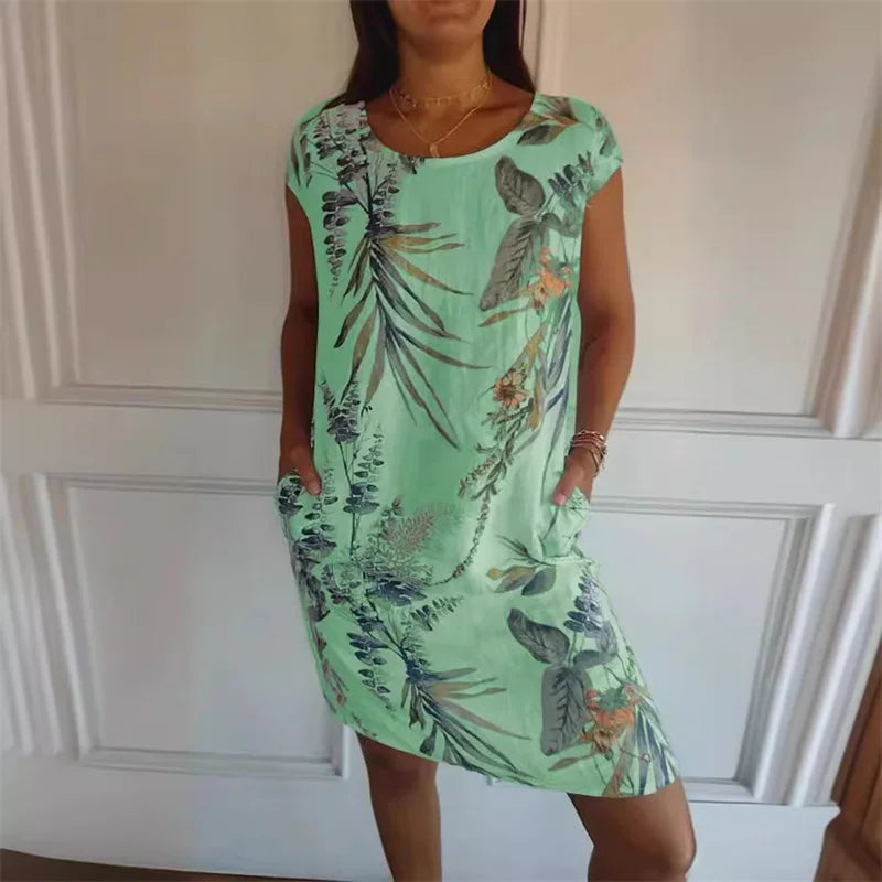 Effortless Printed Knee-Length Dress