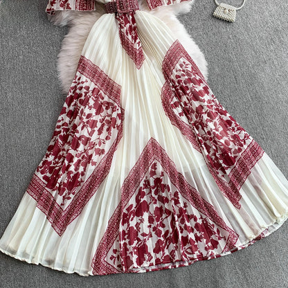 Retro Grace High Waist Midi Dress