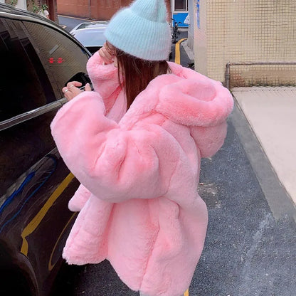 VelvaFur Hooded Plush Sweatshirt