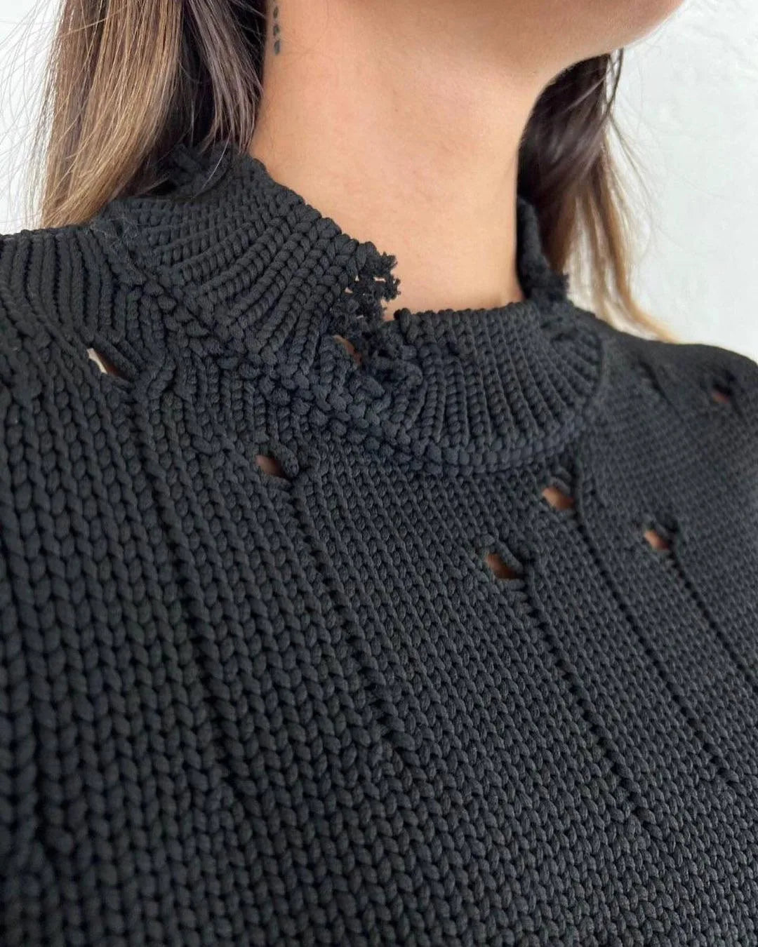 Urban Chic Black Hole Knit Sweater