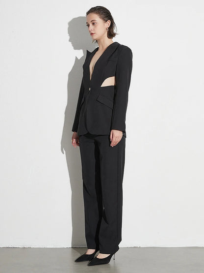Power Chic Hollow Out Blazer Set