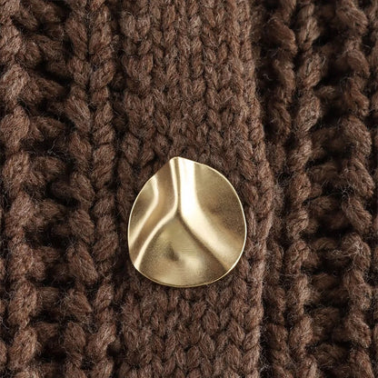 Cozy Chic Knitted Brown Vest