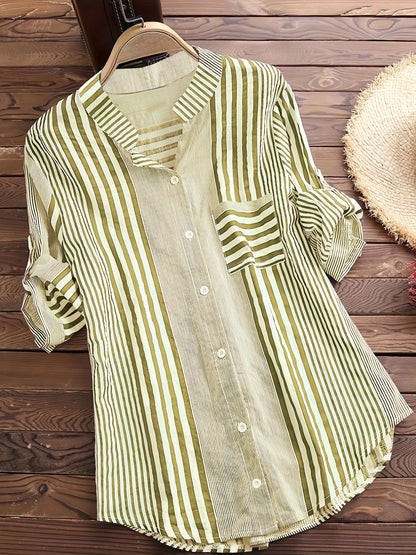 Breezy Stripes Cotton Linen Tunic