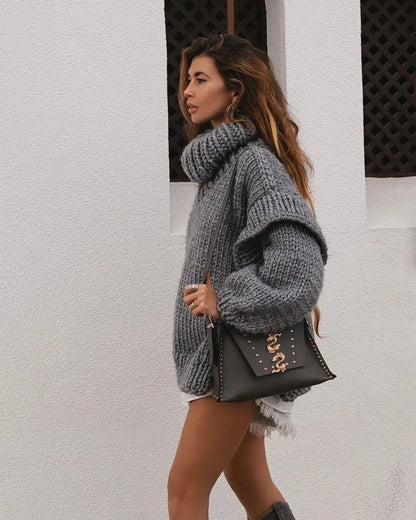 SnugCharm Oversized Winter Knit Sweater