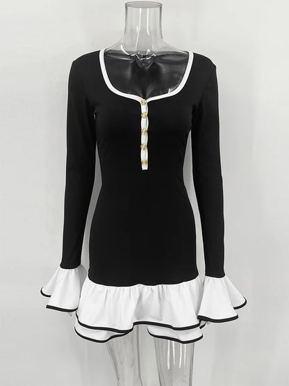 Twilight Charm Ruffle Bow Dress