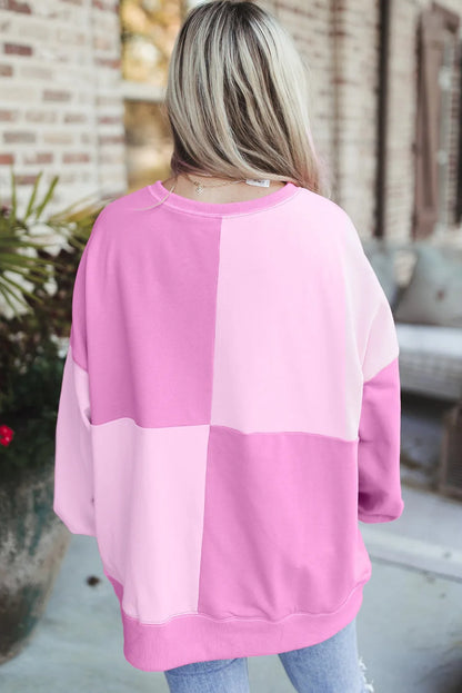 Trendy Contrast Buckle Sweatshirt