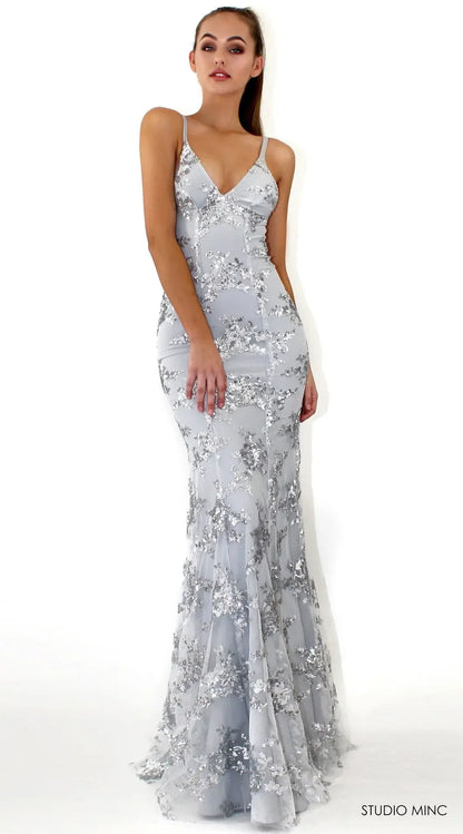 Starluxe Sequin Mesh Evening Gown