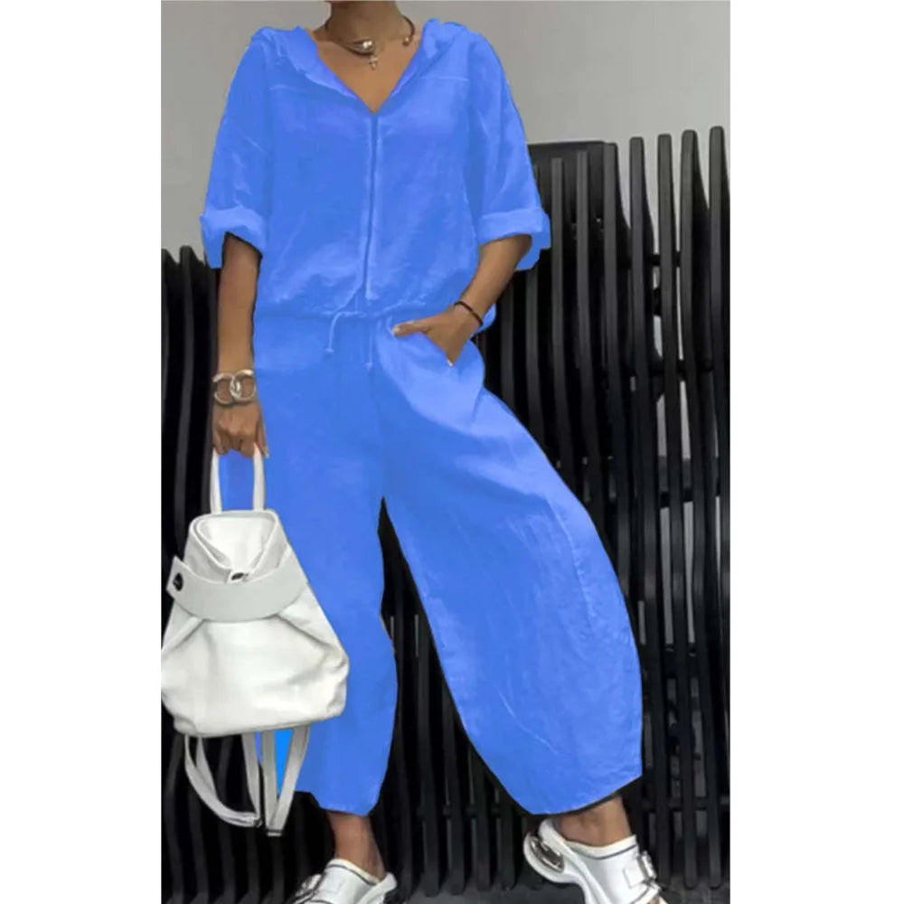 Casual Cotton Linen Two-Piece Set