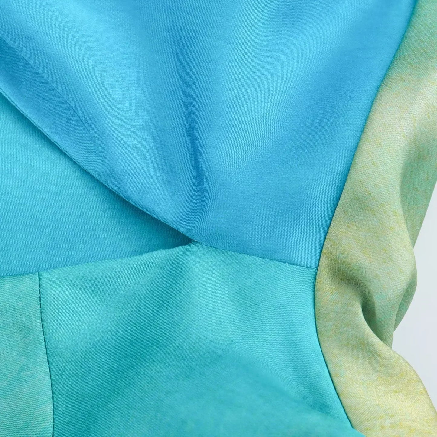 Twilight Glaze Asymmetric Satin Dress