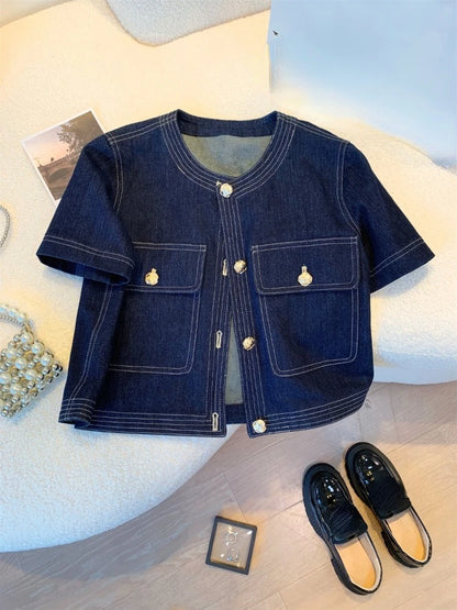 Cropped Denim Jean Jacket