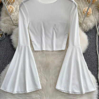 Flare Muse Slim Knit Crop Top