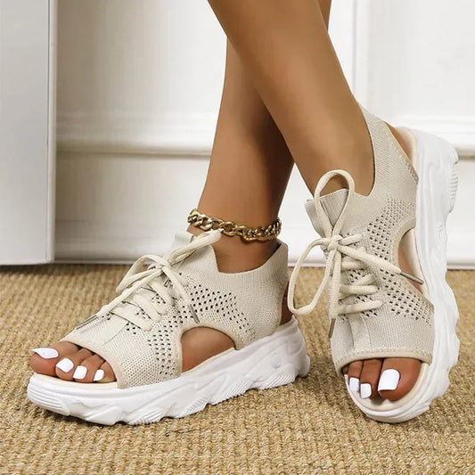 Breeze Lift Lace-Up Platform Sandals