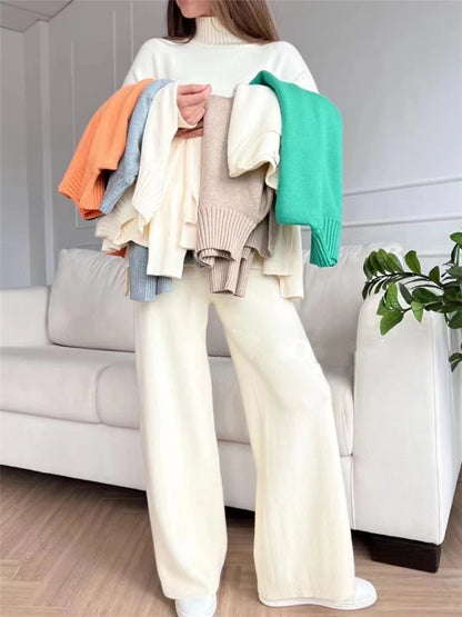 Knitted Turtleneck 2-Piece Tracksuit