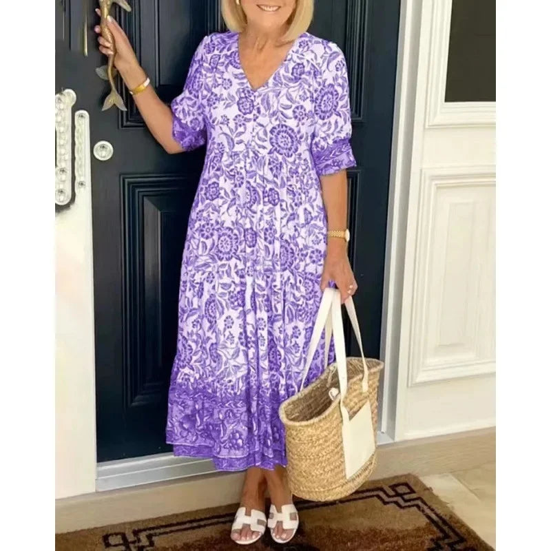 Floral Boho Wrap Maxi Dress