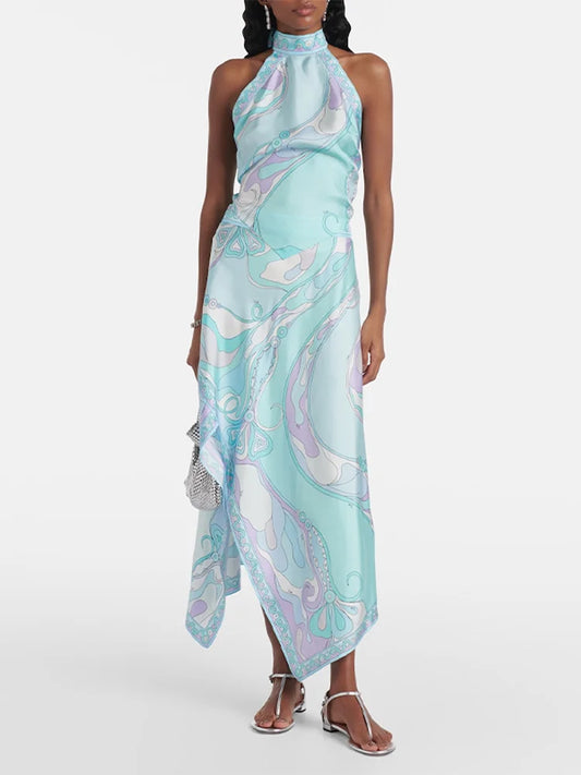 Bold Bloom Halter Skirt Set