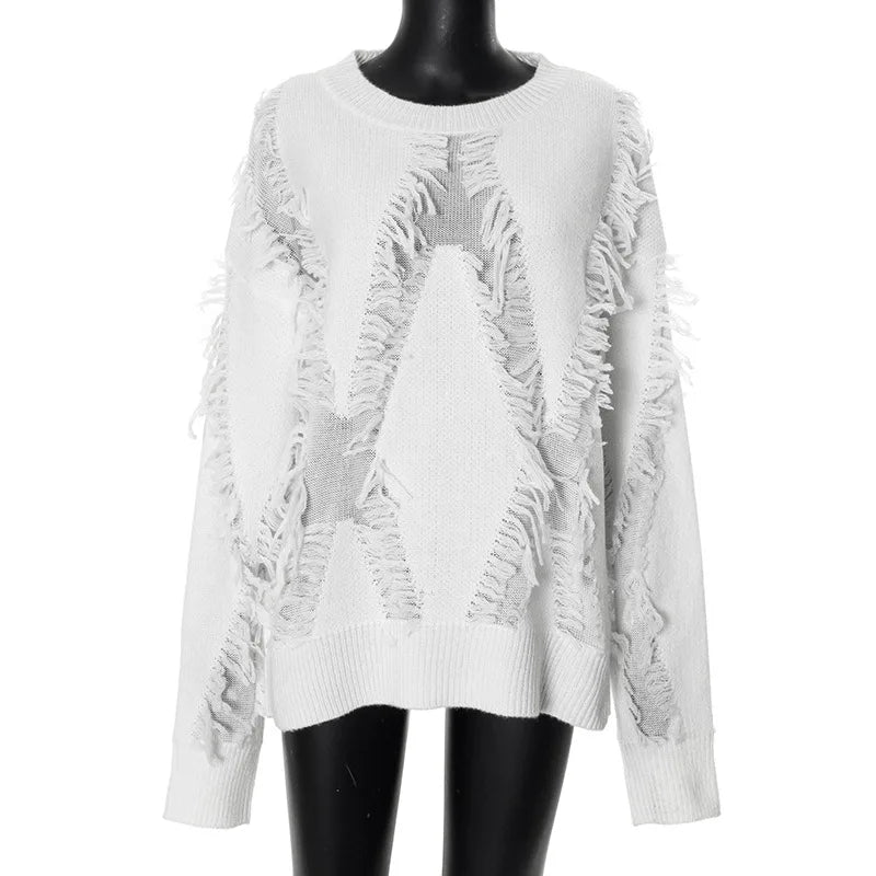 Chic Tassel Patch Sweater