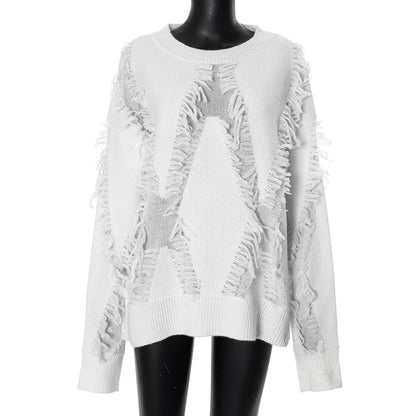 Chic Tassel Patch Sweater