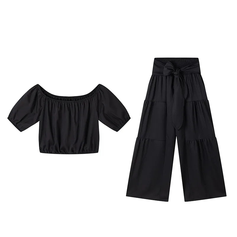 Luxe Curve One-Shoulder Pants Set