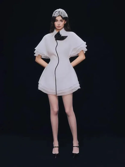 Butterfly Bloom Contrast A-Line Dress