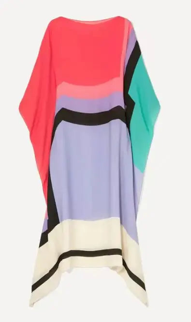 Elegant Boho Striped Patchwork Maxi Dress