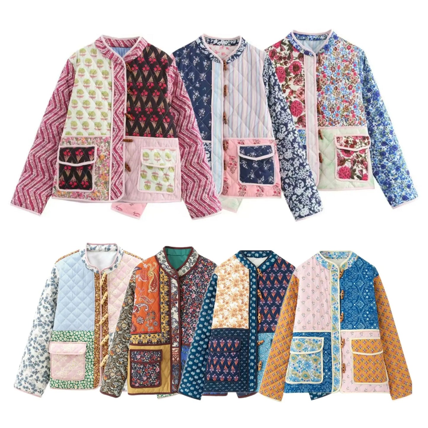 Blossom Muse Patchwork Cotton Jacket