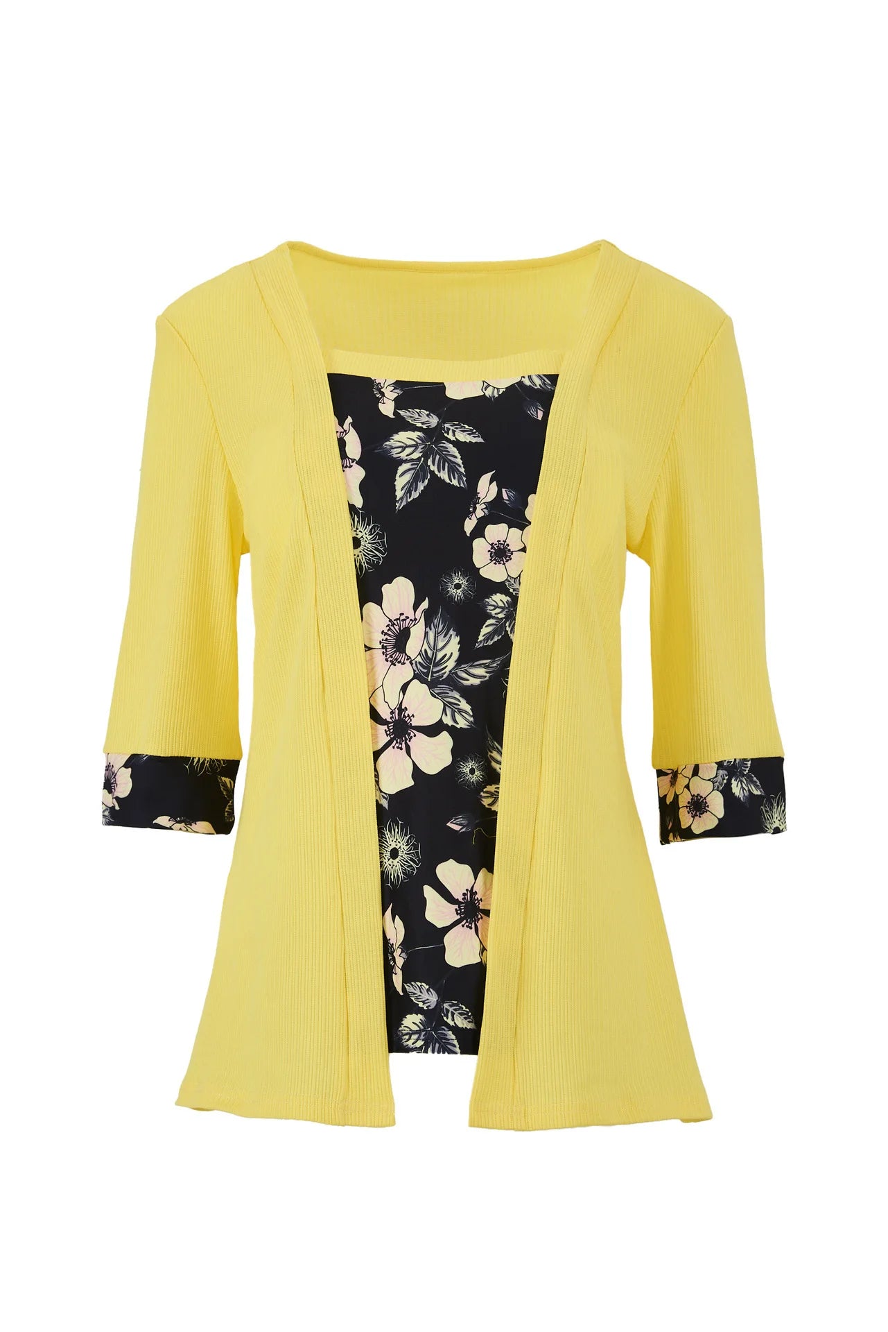 Layered Bloom Splice Casual Top