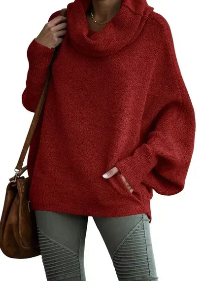 Cozy Drape Cowl Neck Sweater