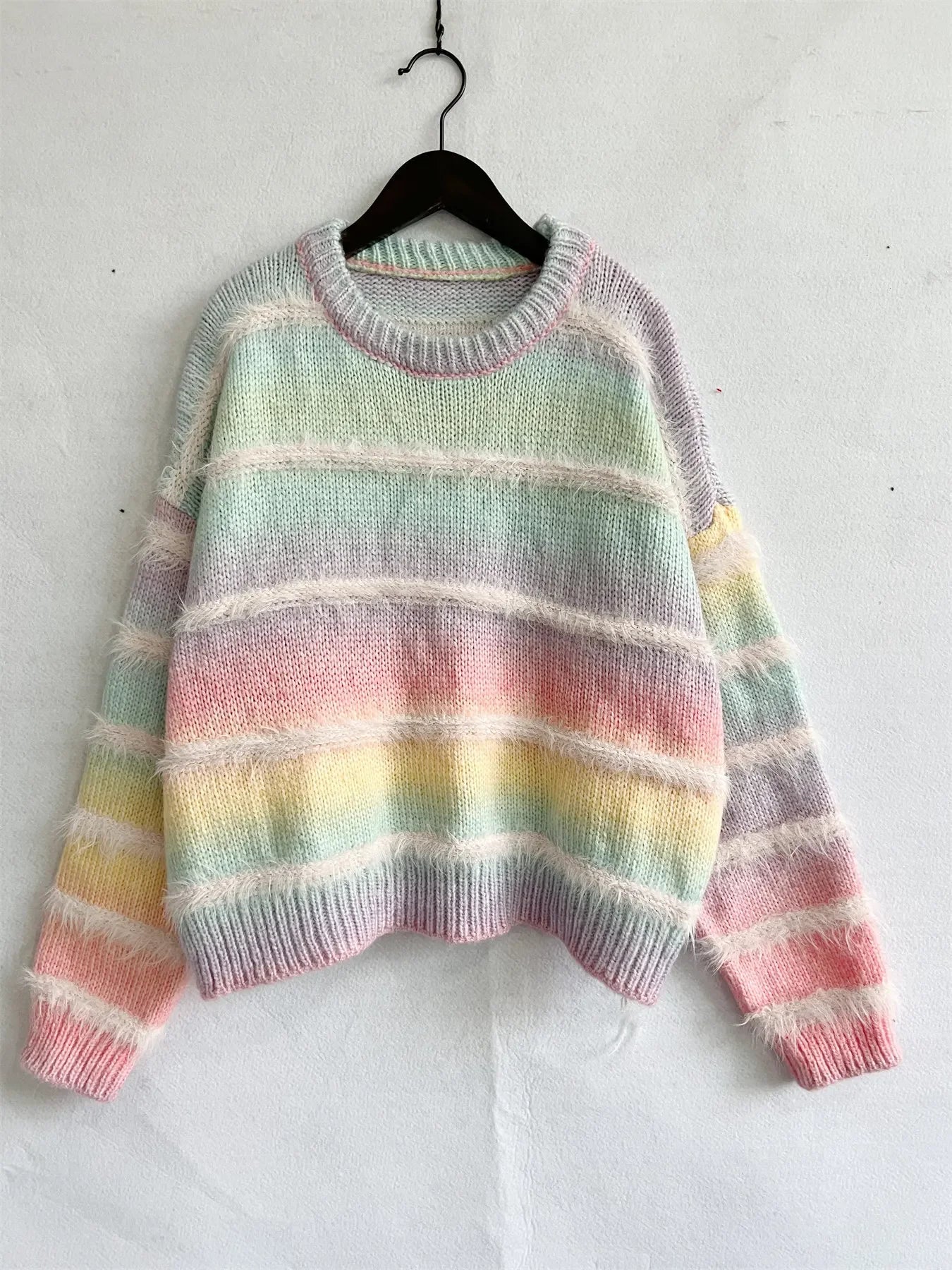 Cozy Gradient Stripe Knit Sweater