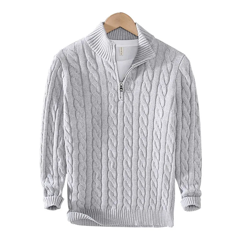 Cotton Warm Zip Pullover Sweater