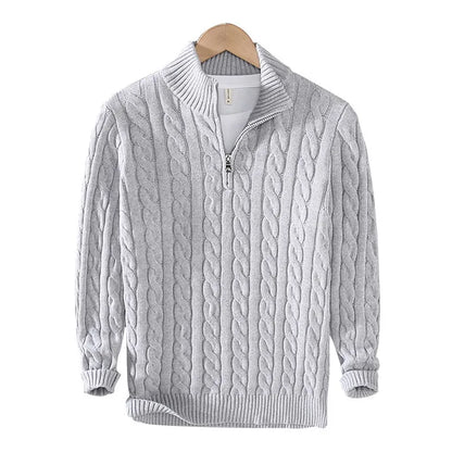 Cotton Warm Zip Pullover Sweater