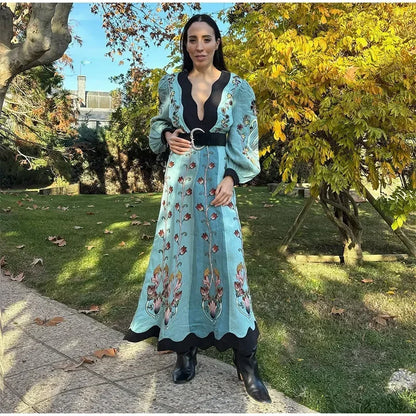 Chic Patchwork Floral Maxi Dress