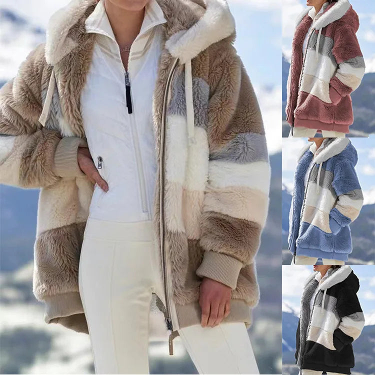 Oversized Plush Hooded Jacket