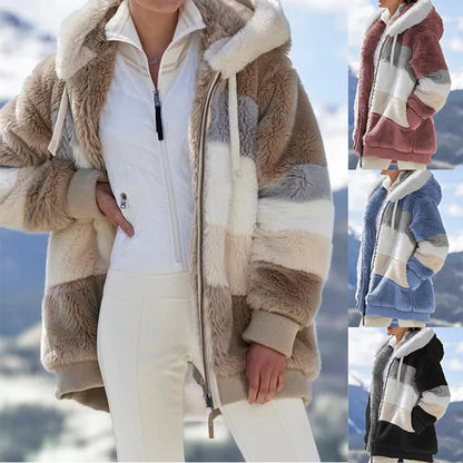 Oversized Plush Hooded Jacket