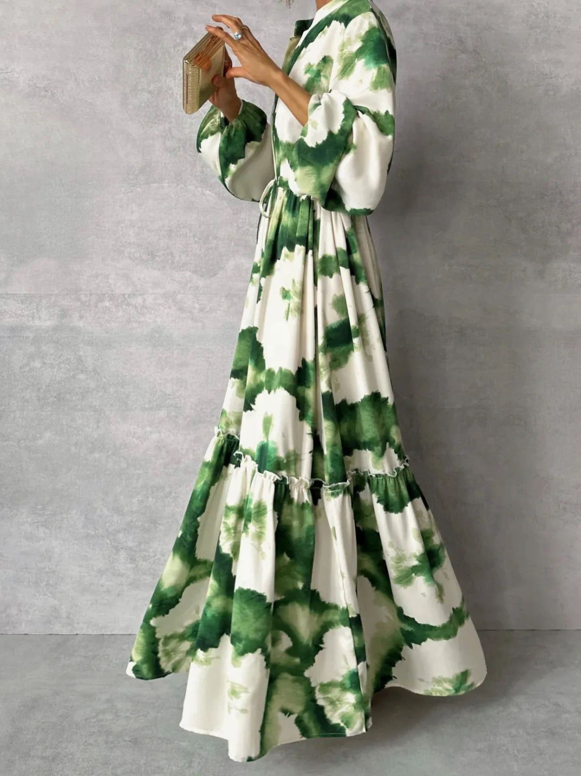 Floral Grace V-Neck A-Line Dress