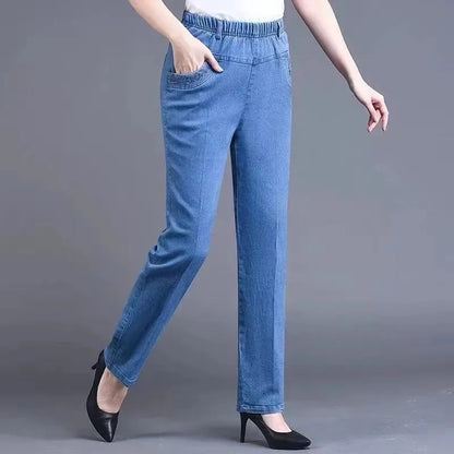 Blossom Ease Embroidered Mom Jeans